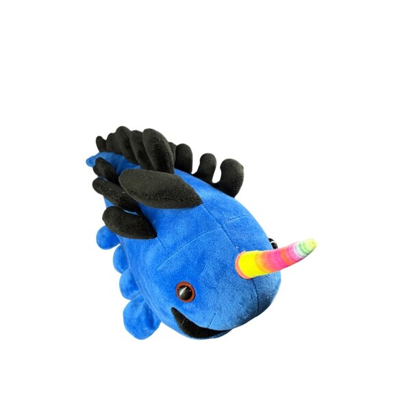 Blue Narwhal Rainbow Unicorn Plush Toy - Picture 5 of 7
